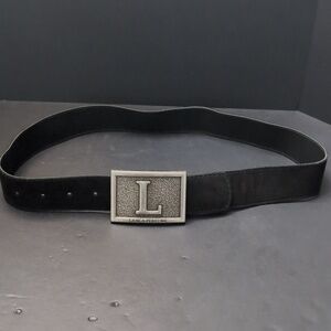 Lanca Perfume Women's Black Belt with Silver Toned Buckle.